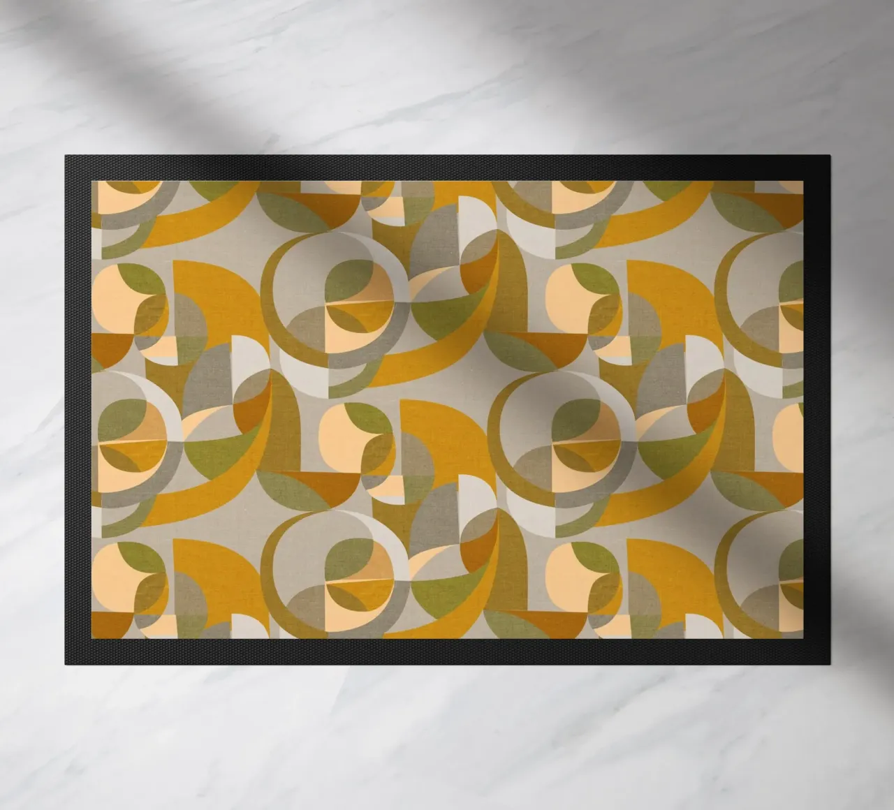 Cecilia Mok - Modern Circles Gold and Silver doormat by The Artcircle