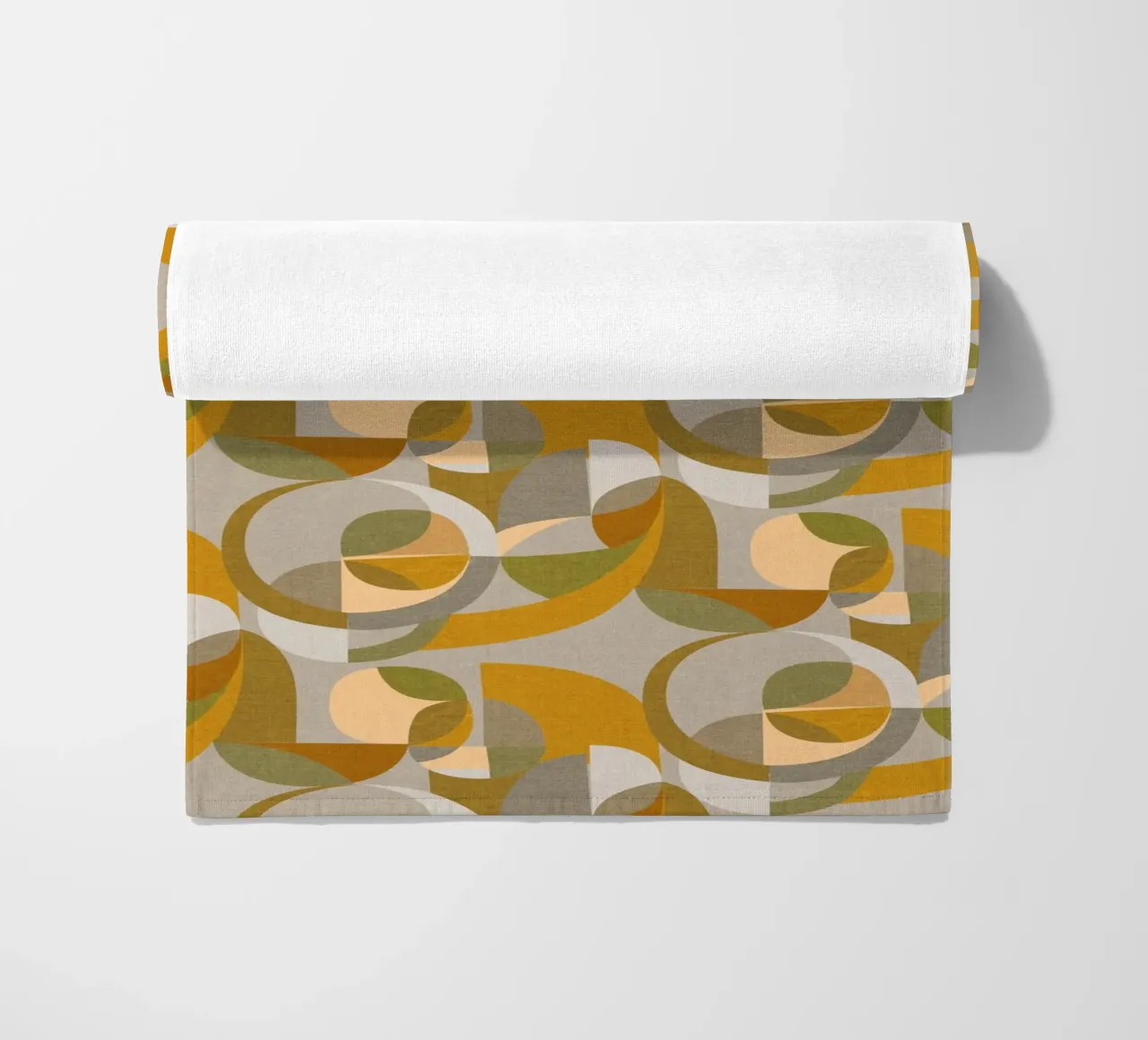 Cecilia Mok - Modern Circles Gold and Silver beach towel by The Artcircle