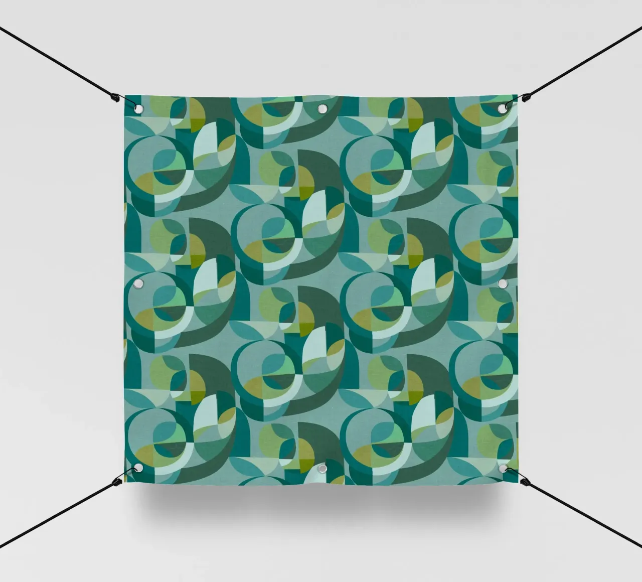Cecilia Mok - Cerchi moderni verde acqua telo in pvc da The Artcircle