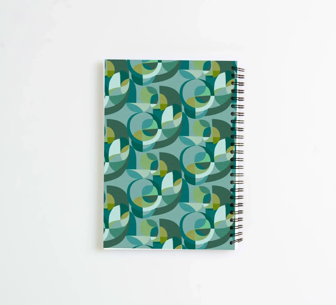 Cecilia Mok - Modern Circles Teal spiral notebook by The Artcircle