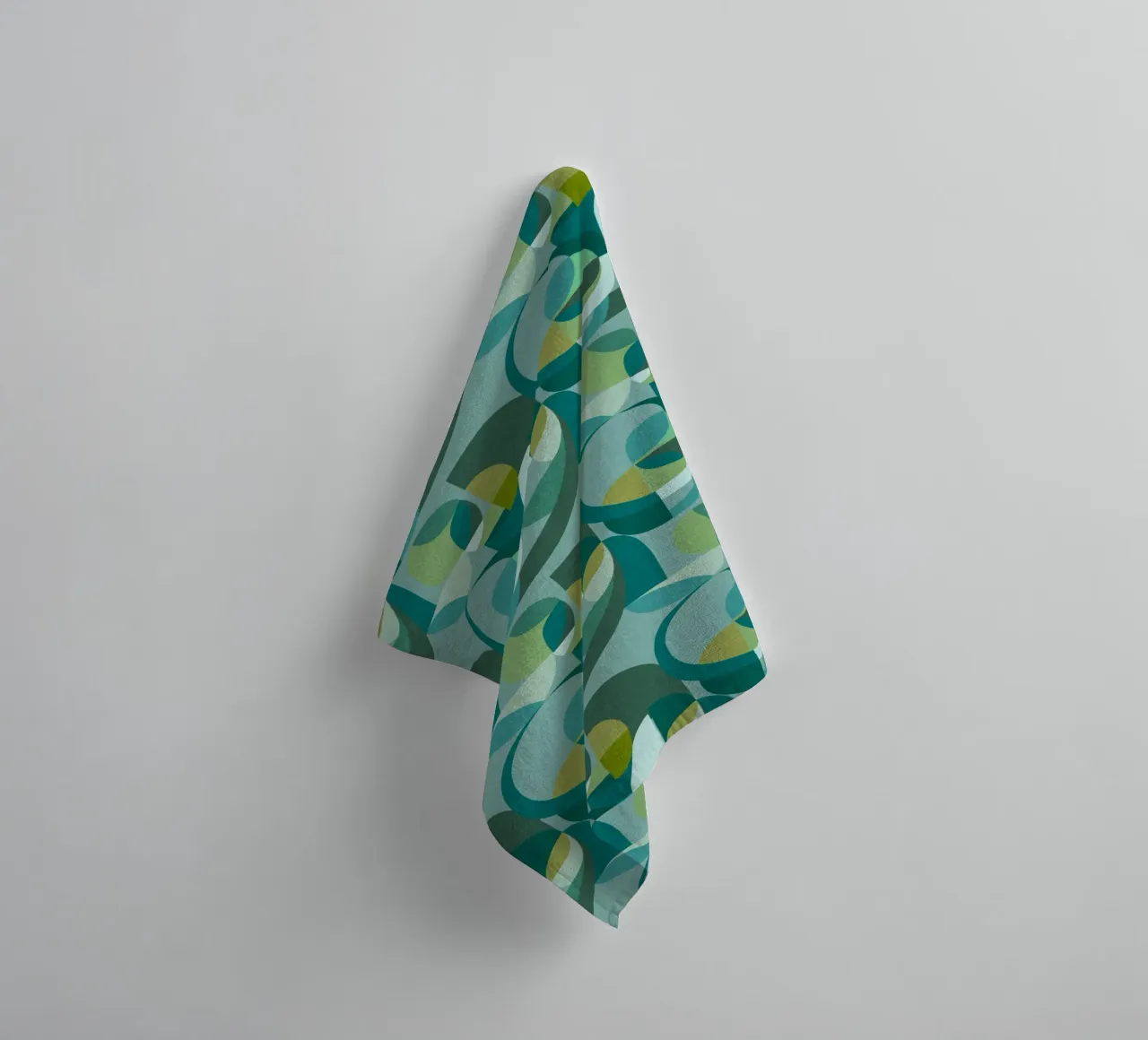 Cecilia Mok - Moderne cirkels groenblauw badhanddoek van The Artcircle