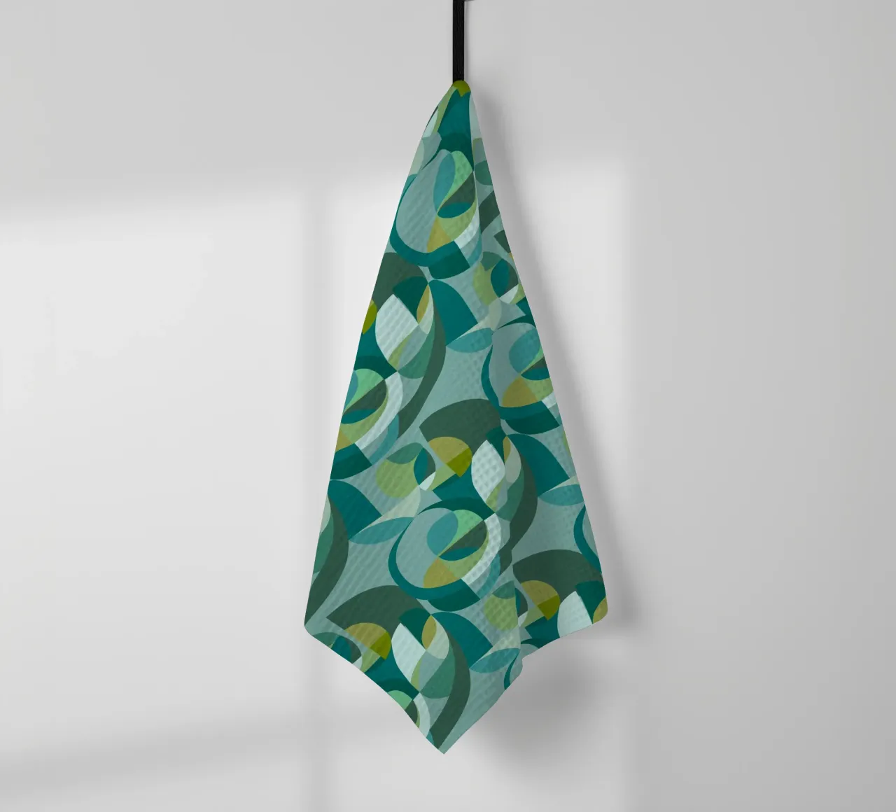 Cecilia Mok - Cerchi moderni verde acqua canovaccio da cucina da The Artcircle