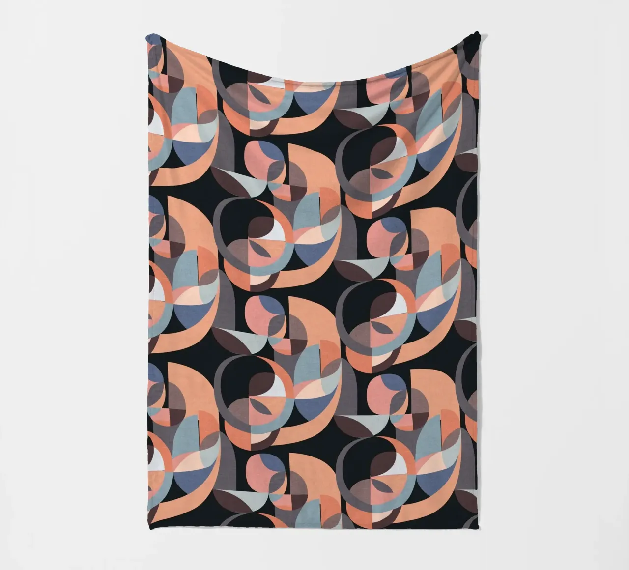 Cecilia Mok - Modern Circles Pink Black fleece blanket by The Artcircle