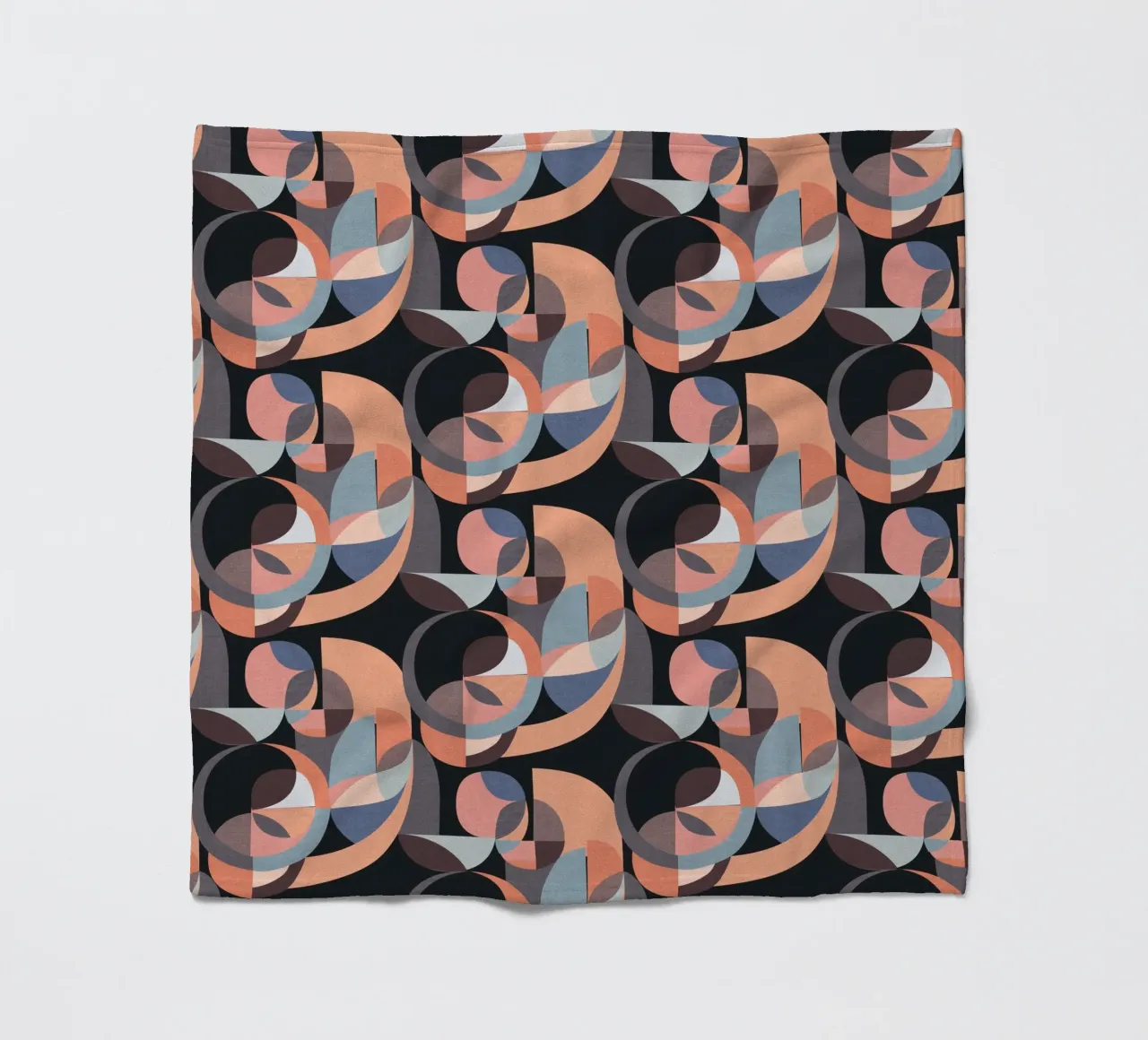 Cecilia Mok - Modern Circles Pink Black fleece blanket by The Artcircle