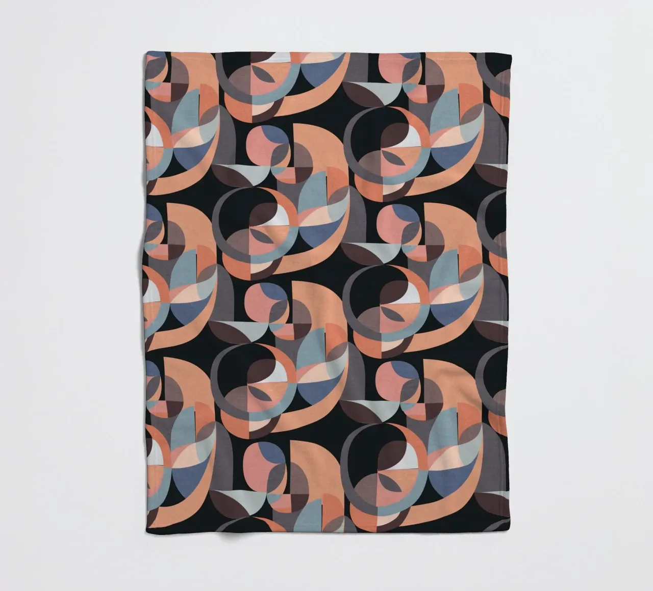 Cecilia Mok - Modern Circles Pink Black fleece blanket by The Artcircle