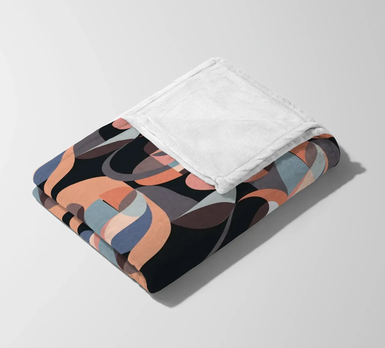 Cecilia Mok - Modern Circles Pink Black fleece blanket by The Artcircle