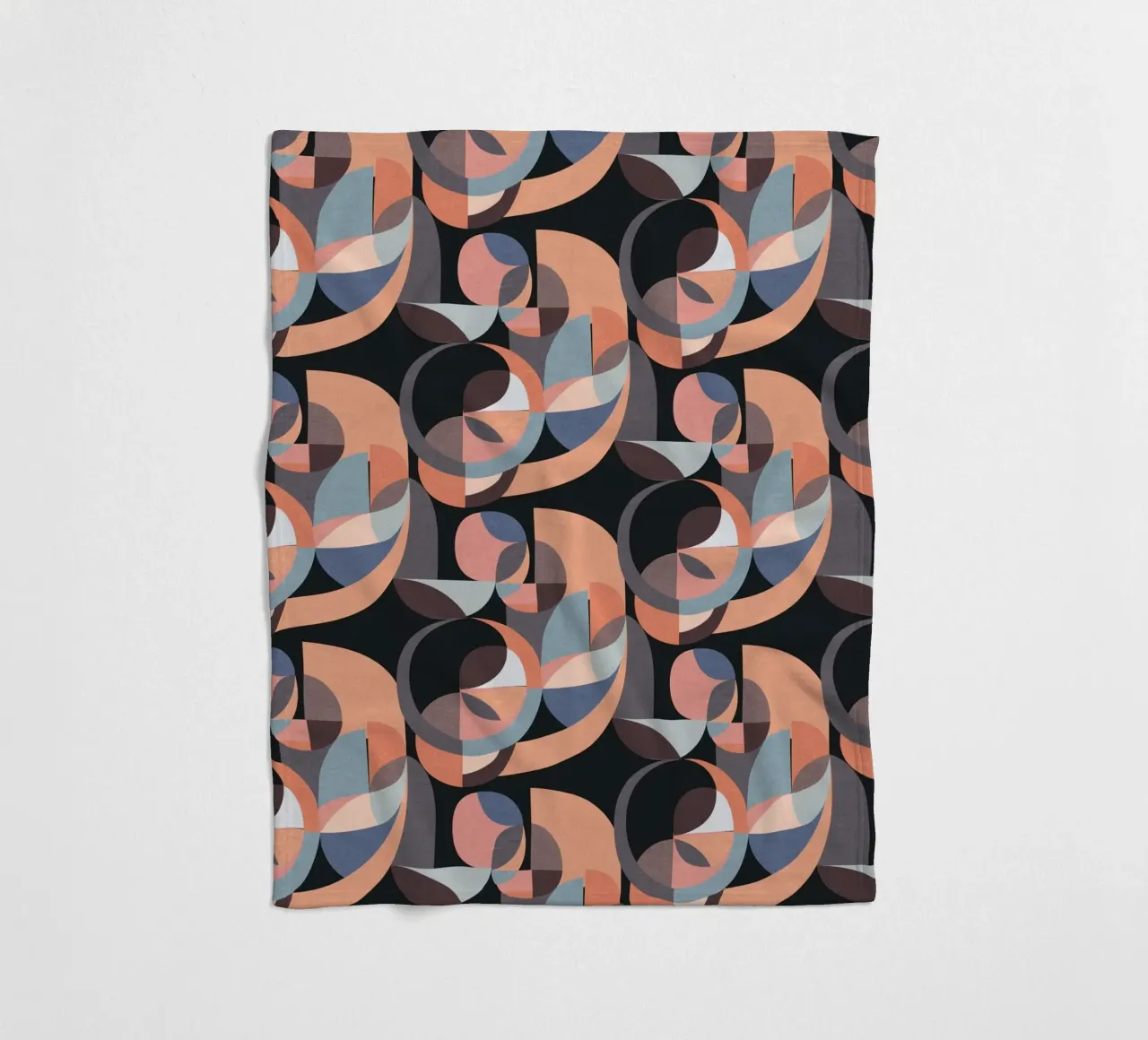 Cecilia Mok - Modern Circles Pink Black fleece blanket by The Artcircle