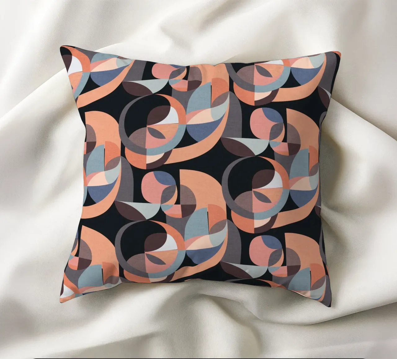 Cecilia Mok - Cerchi moderni rosa nero cuscino da The Artcircle