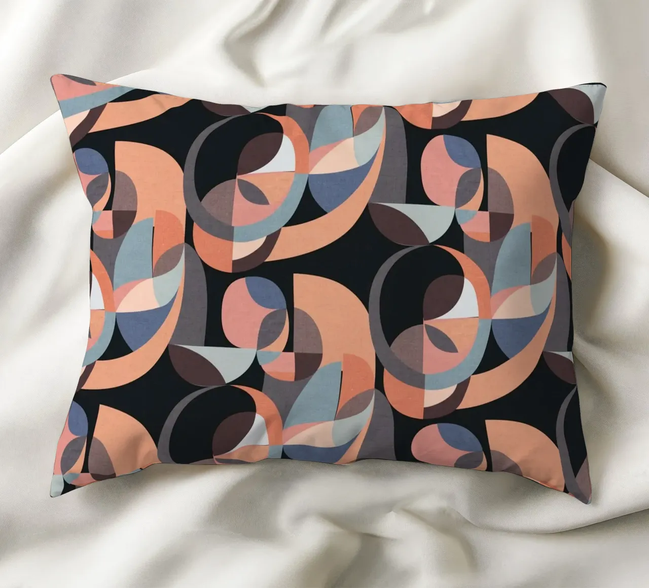 Cecilia Mok - Cerchi moderni rosa nero cuscino da The Artcircle