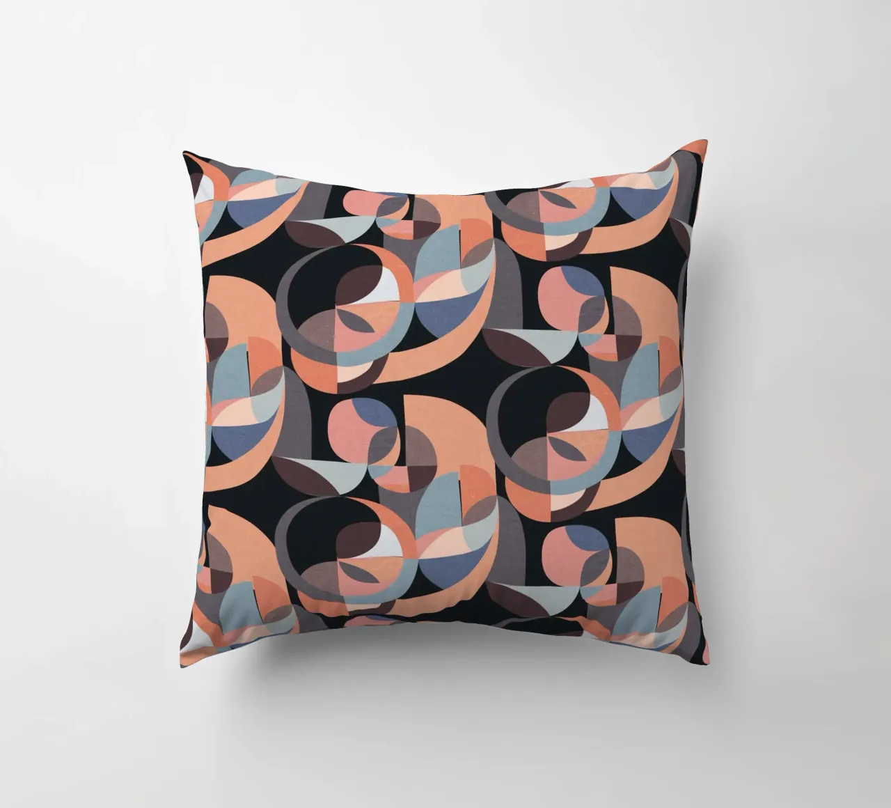 Cecilia Mok - Cerchi moderni rosa nero cuscino da The Artcircle