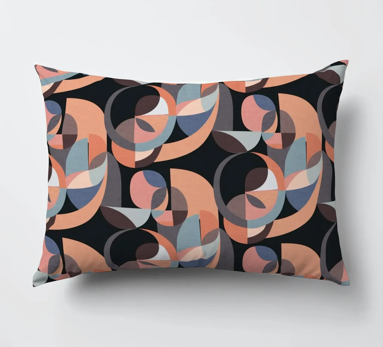 Cecilia Mok - Cerchi moderni rosa nero cuscino da The Artcircle