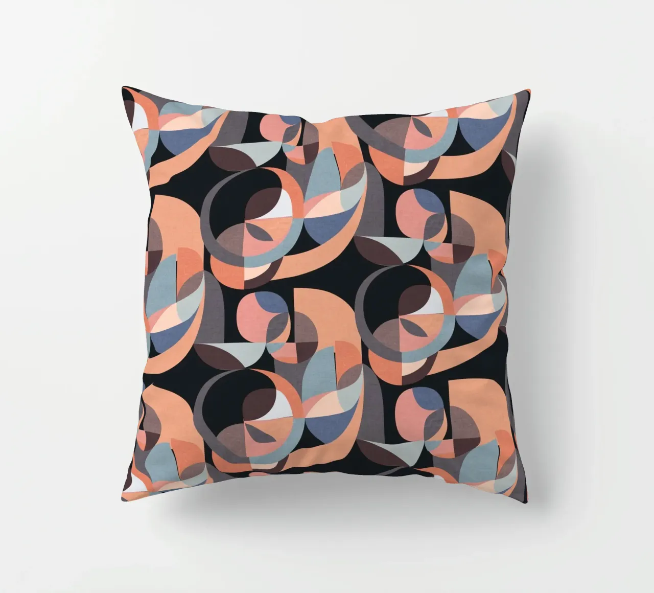 Cecilia Mok - Cerchi moderni rosa nero cuscino da The Artcircle