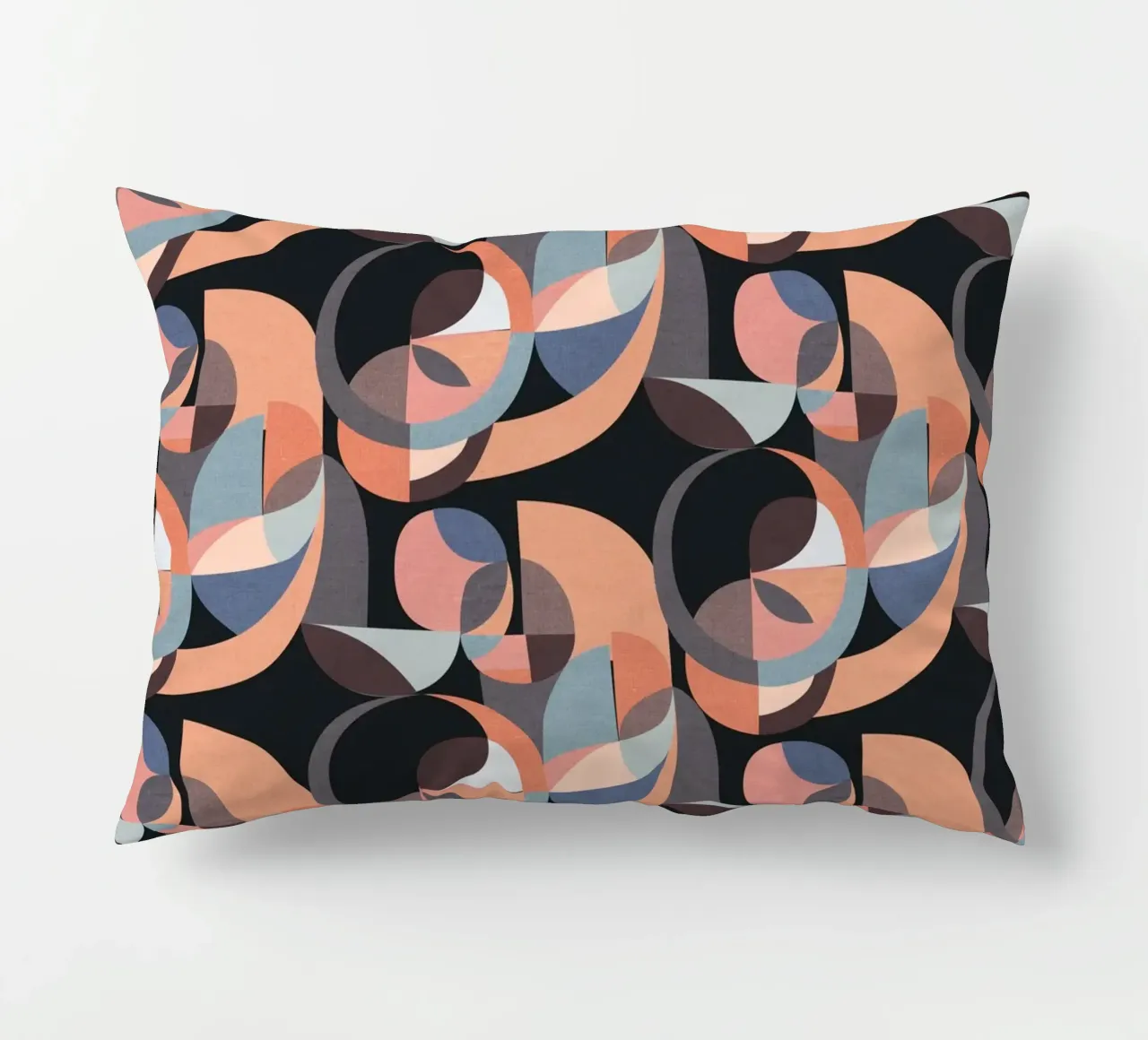 Cecilia Mok - Cerchi moderni rosa nero cuscino da The Artcircle