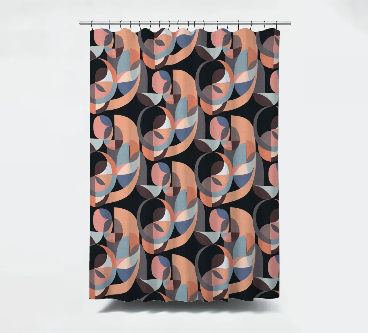 Cecilia Mok - Moderne Kreise Rosa Schwarz Duschvorhang von The Artcircle