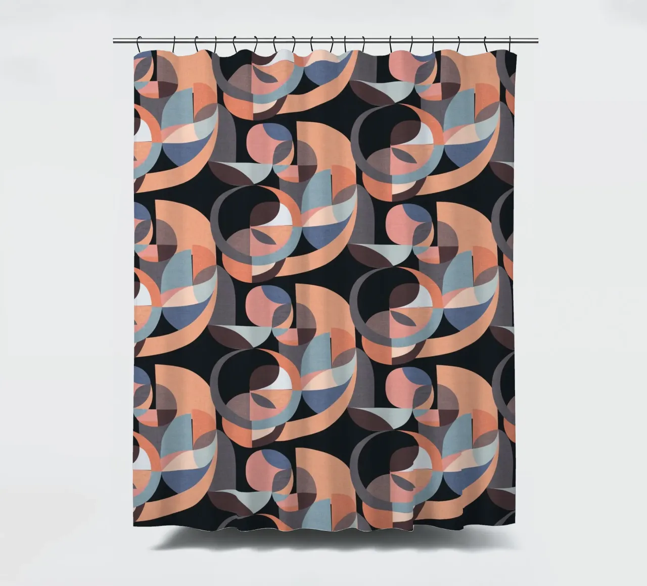 Cecilia Mok - Moderne Kreise Rosa Schwarz Duschvorhang von The Artcircle