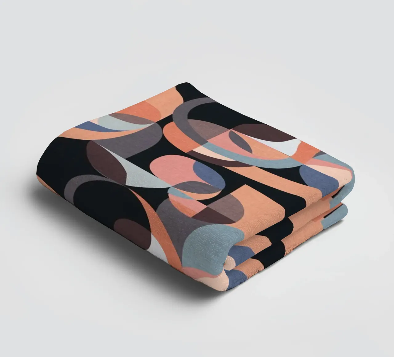 Cecilia Mok - Cerchi moderni rosa nero asciugamano da bagno da The Artcircle