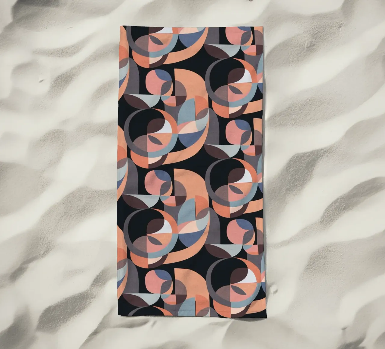 Cecilia Mok - Cerchi moderni rosa nero telo mare da The Artcircle