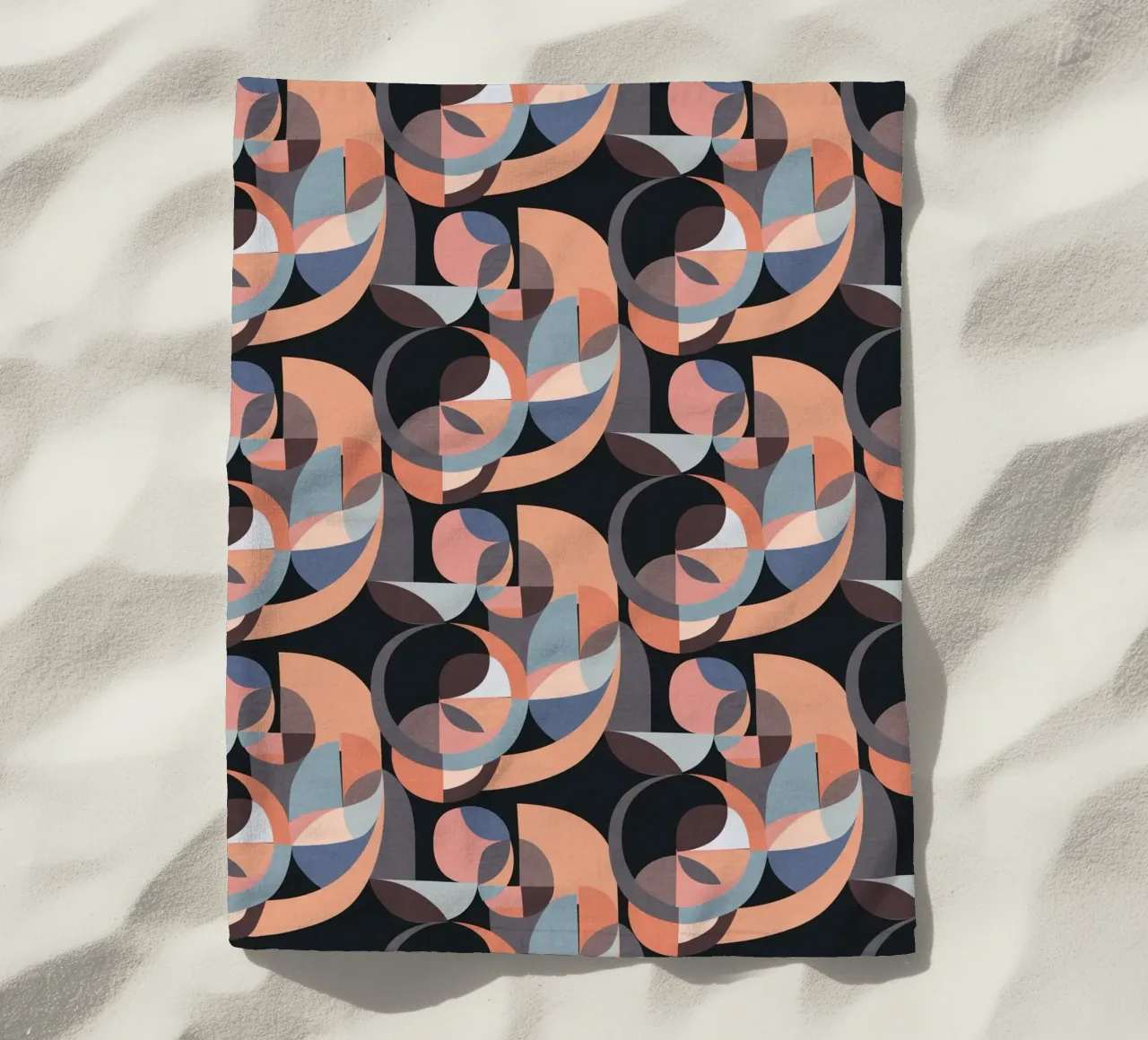 Cecilia Mok - Cerchi moderni rosa nero telo mare da The Artcircle