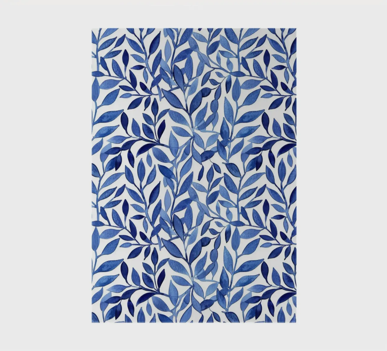 Boho Vintage Botanical Indigo Blue Leaves Abstract Plants notebook by Gentle Echoes Art