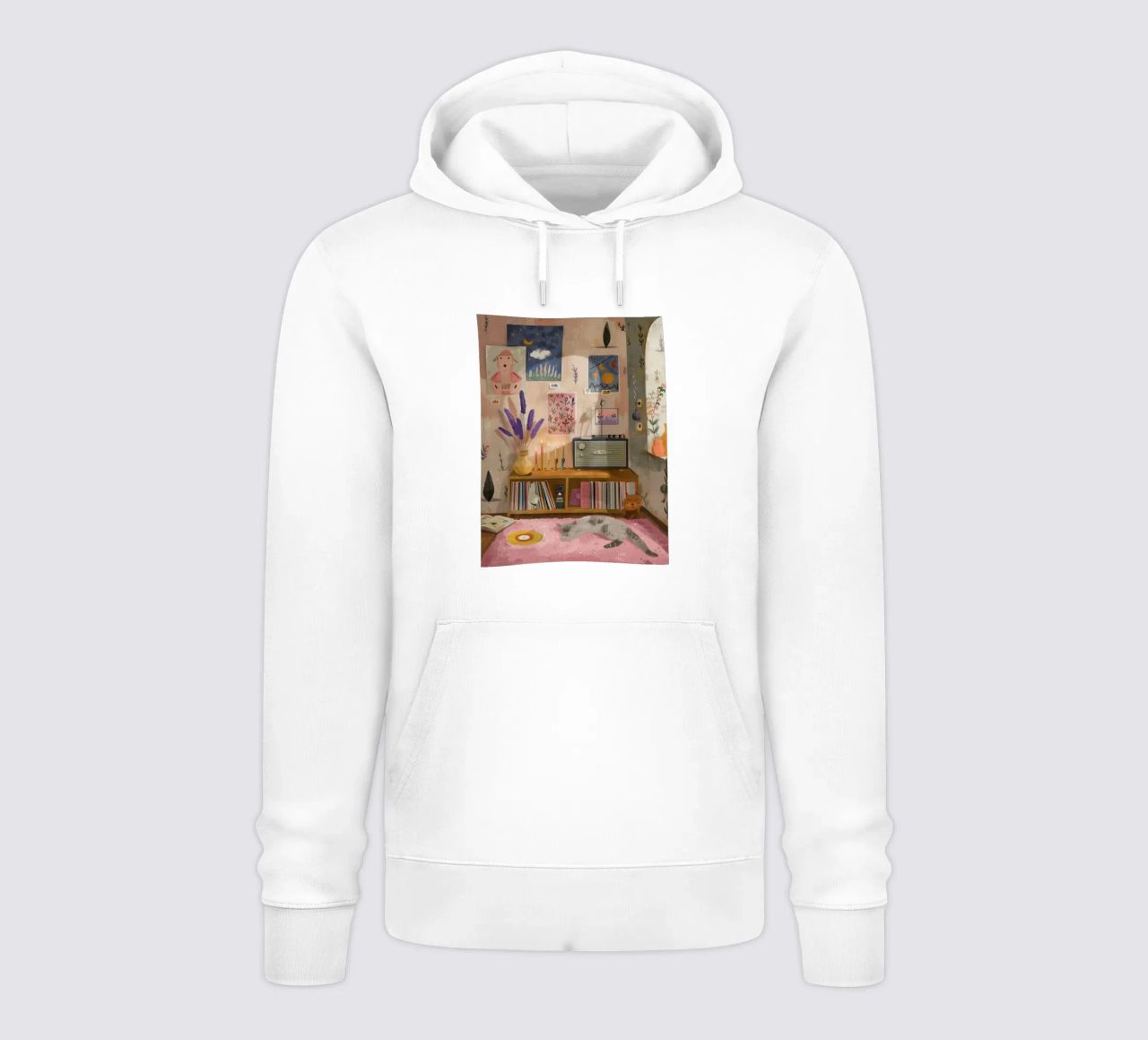 Retiro artístico con un gato sudadera con capucha de DaarbyN