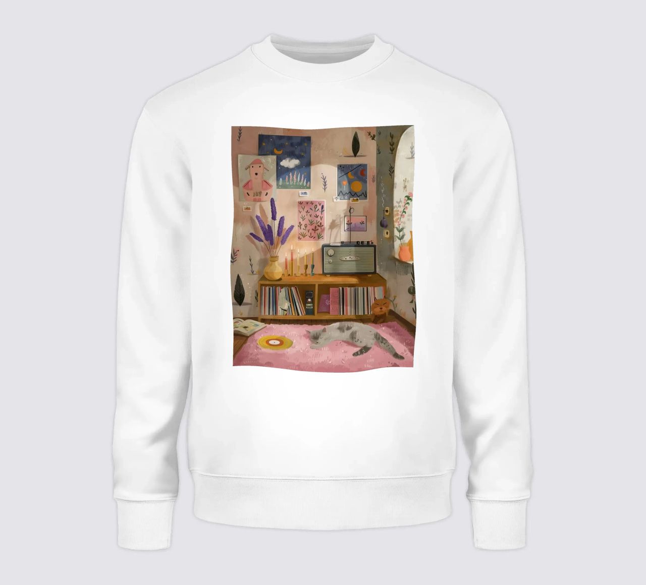 Retiro artístico con un gato sudadera de DaarbyN