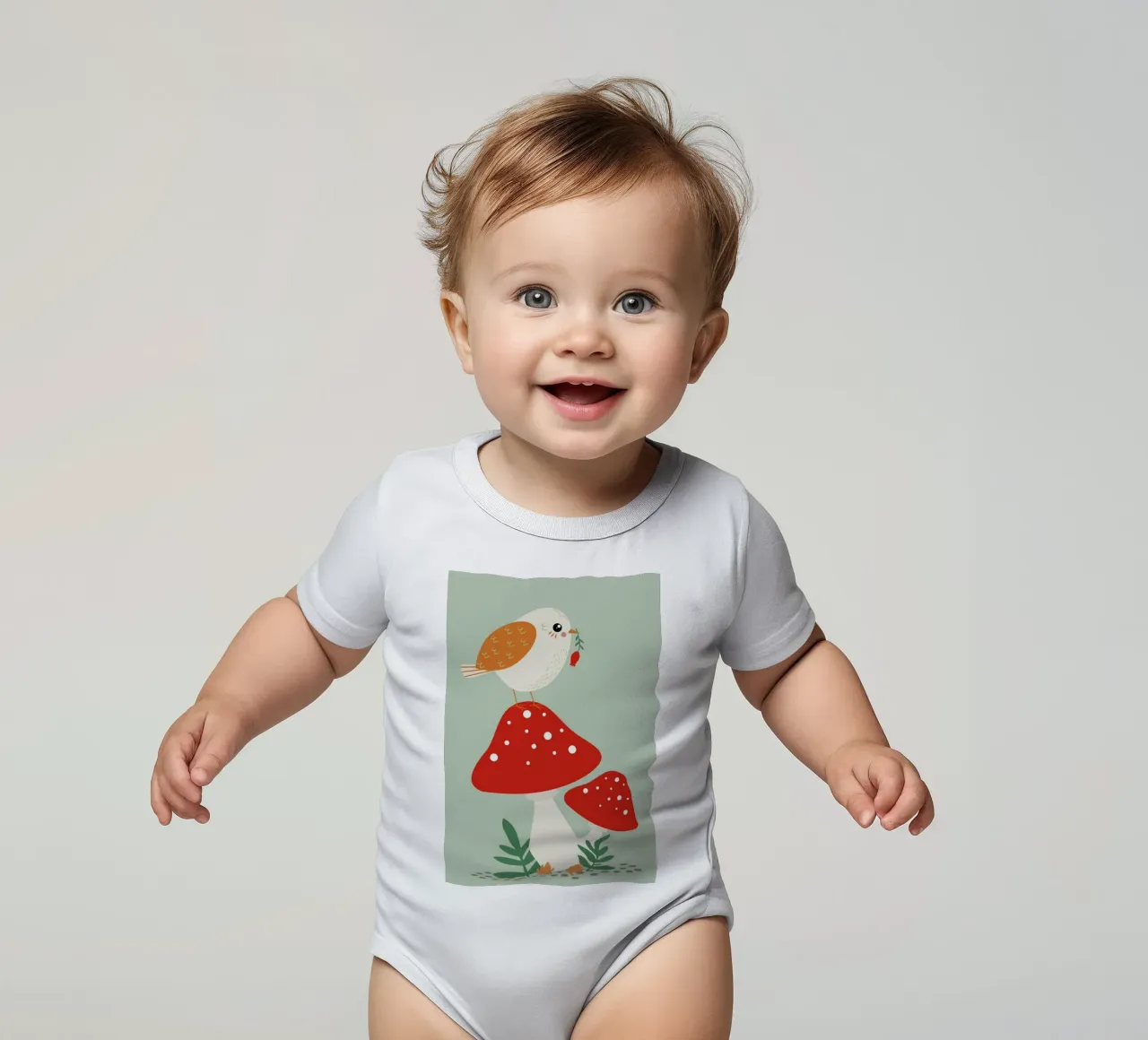 Autumn Bird body neonato maniche corte da Karin Bijlsma