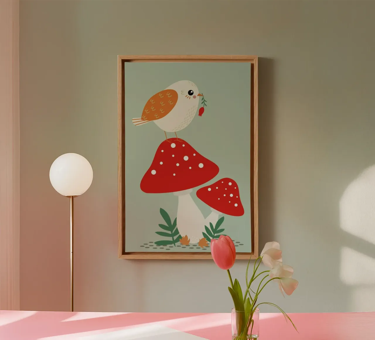 Autumn Bird tela con Cornice a cassetta da Karin Bijlsma