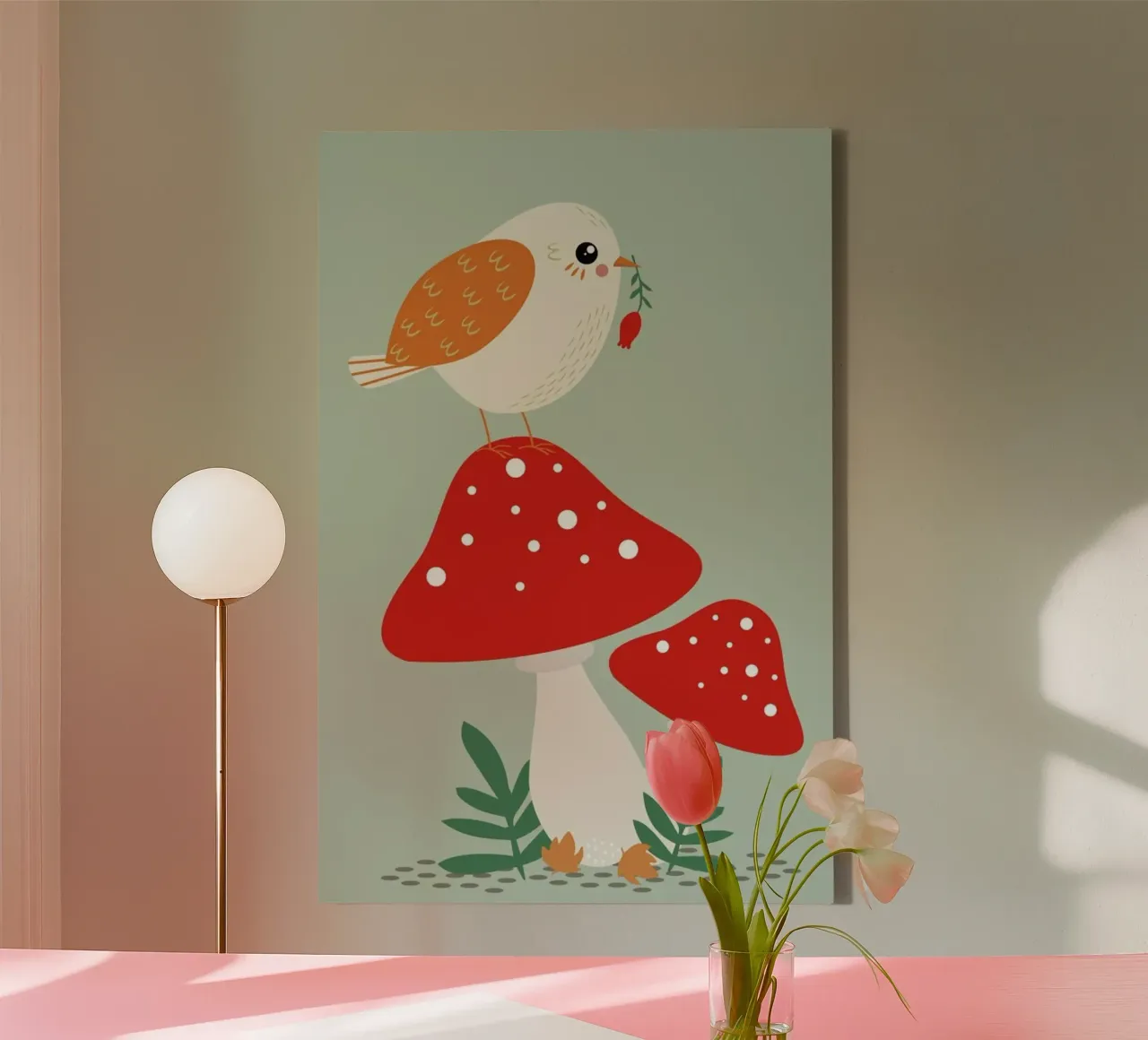 Autumn Bird tela con Cornice a cassetta da Karin Bijlsma