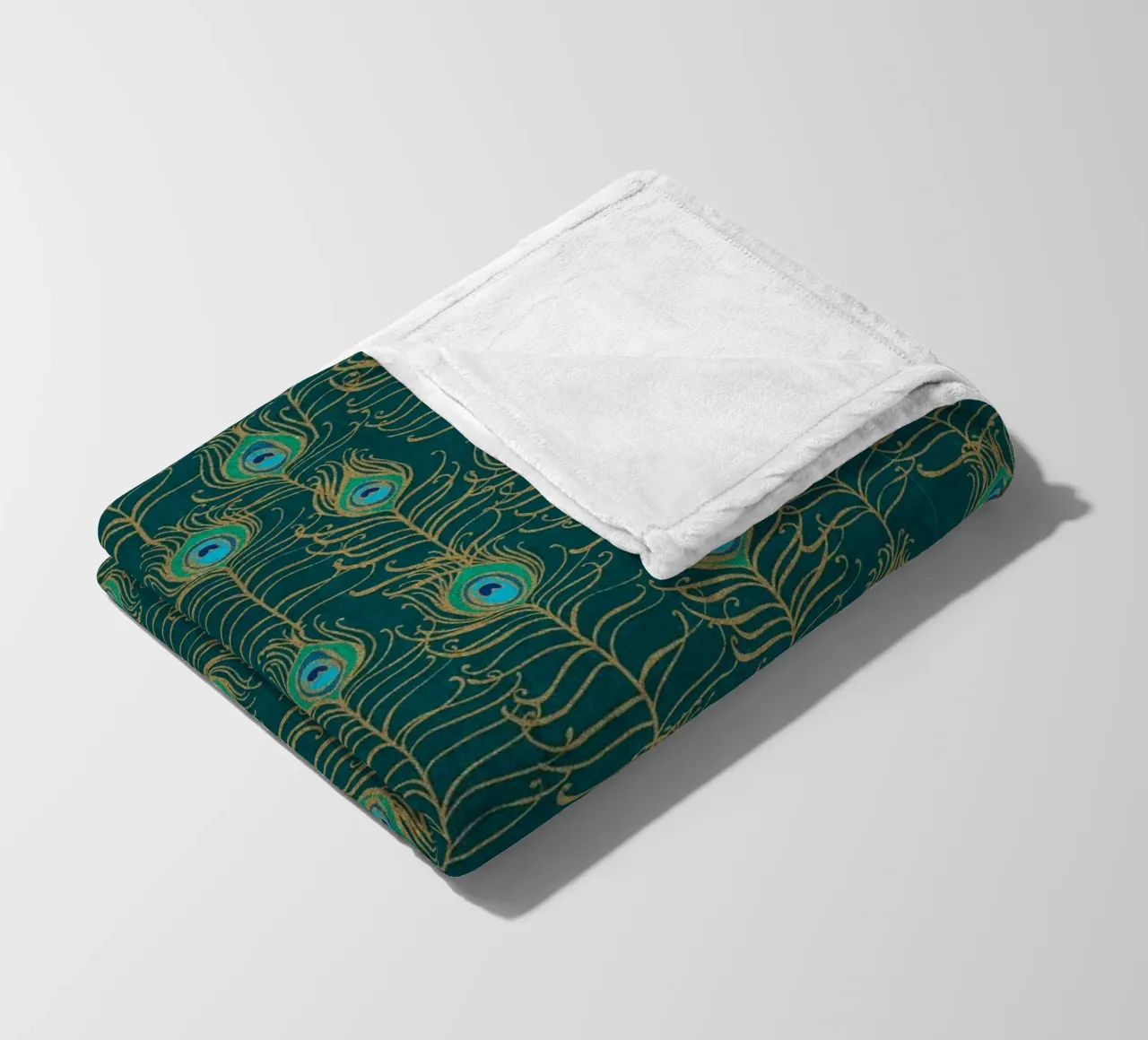 Cecilia Mok - Piuma di pavone Nouveau Emerald coperta in pile da The Artcircle