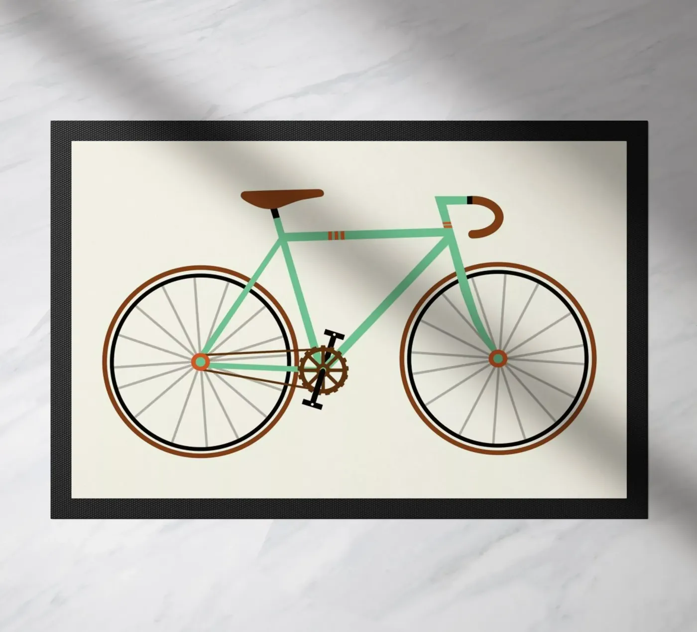 Green Fixie doormat by Karin Bijlsma