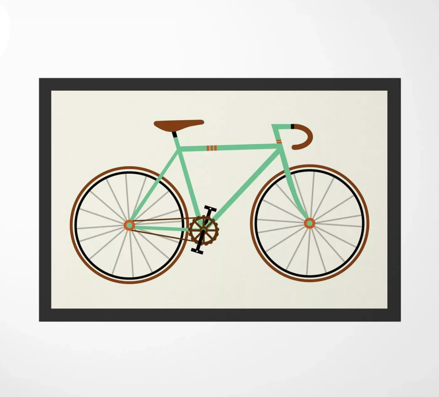 Green Fixie doormat by Karin Bijlsma
