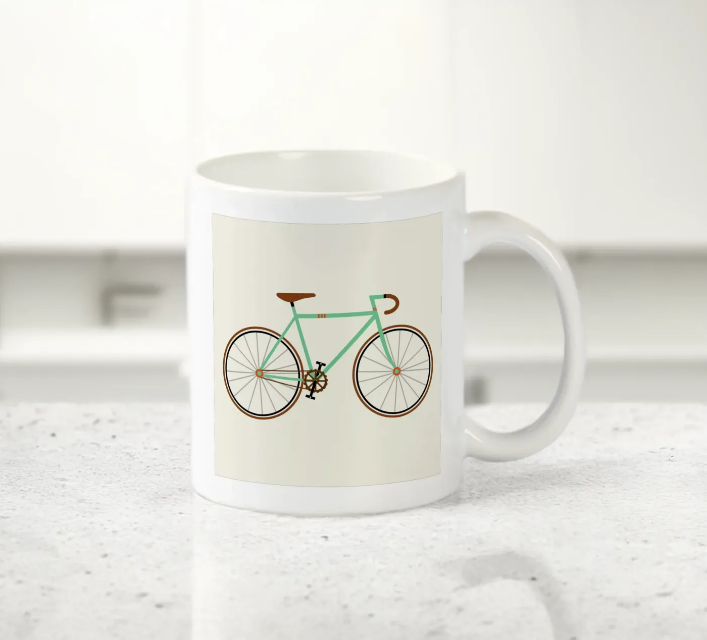 Green Fixie ceramic mug by Karin Bijlsma