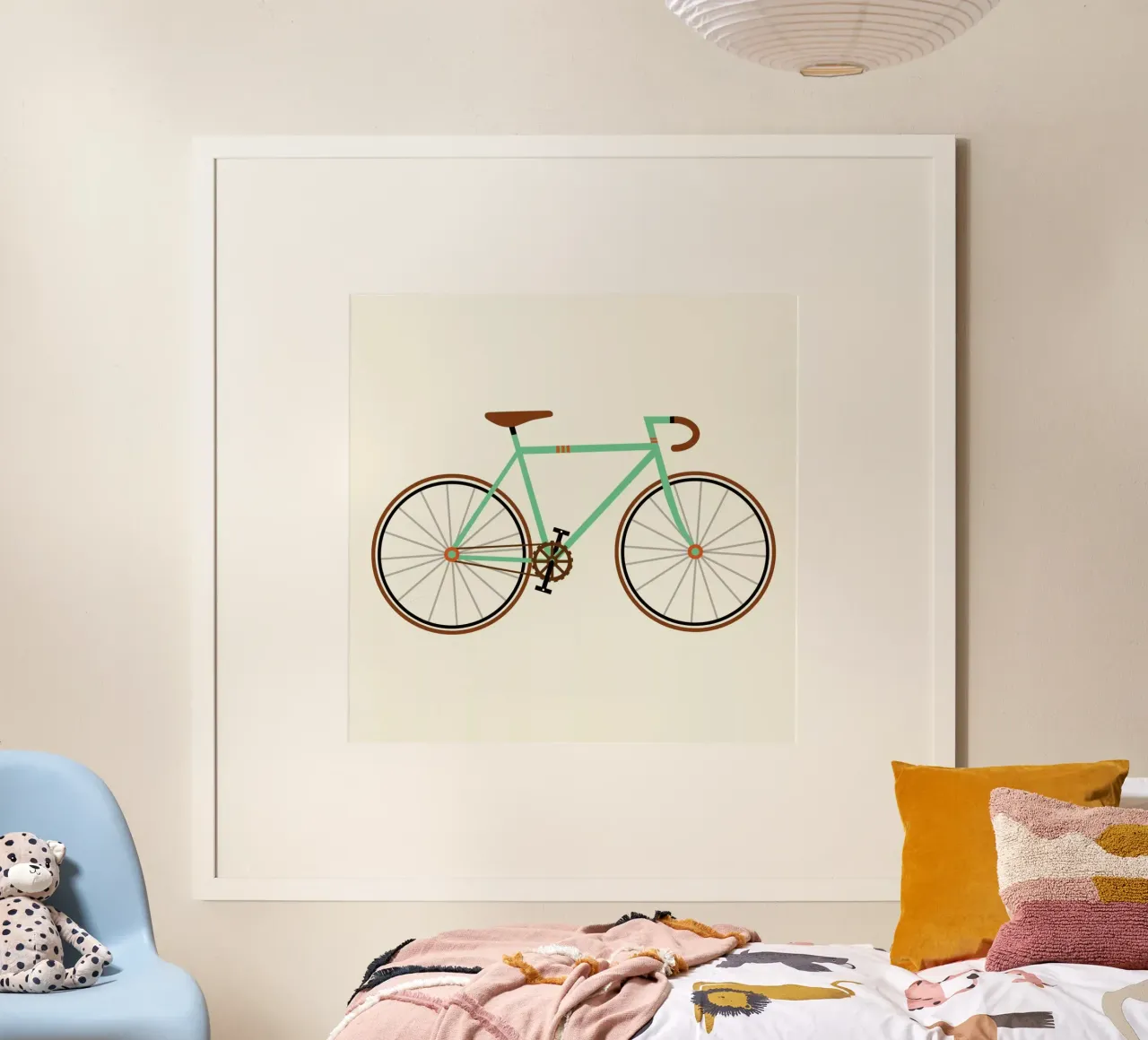 Green Fixie poster con telaio in legno da Karin Bijlsma