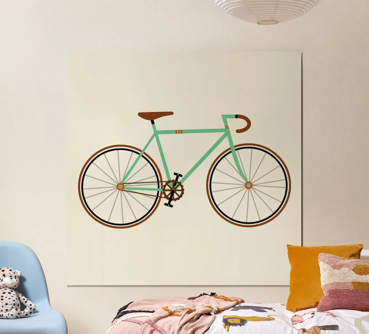 Green Fixie poster con telaio in legno da Karin Bijlsma
