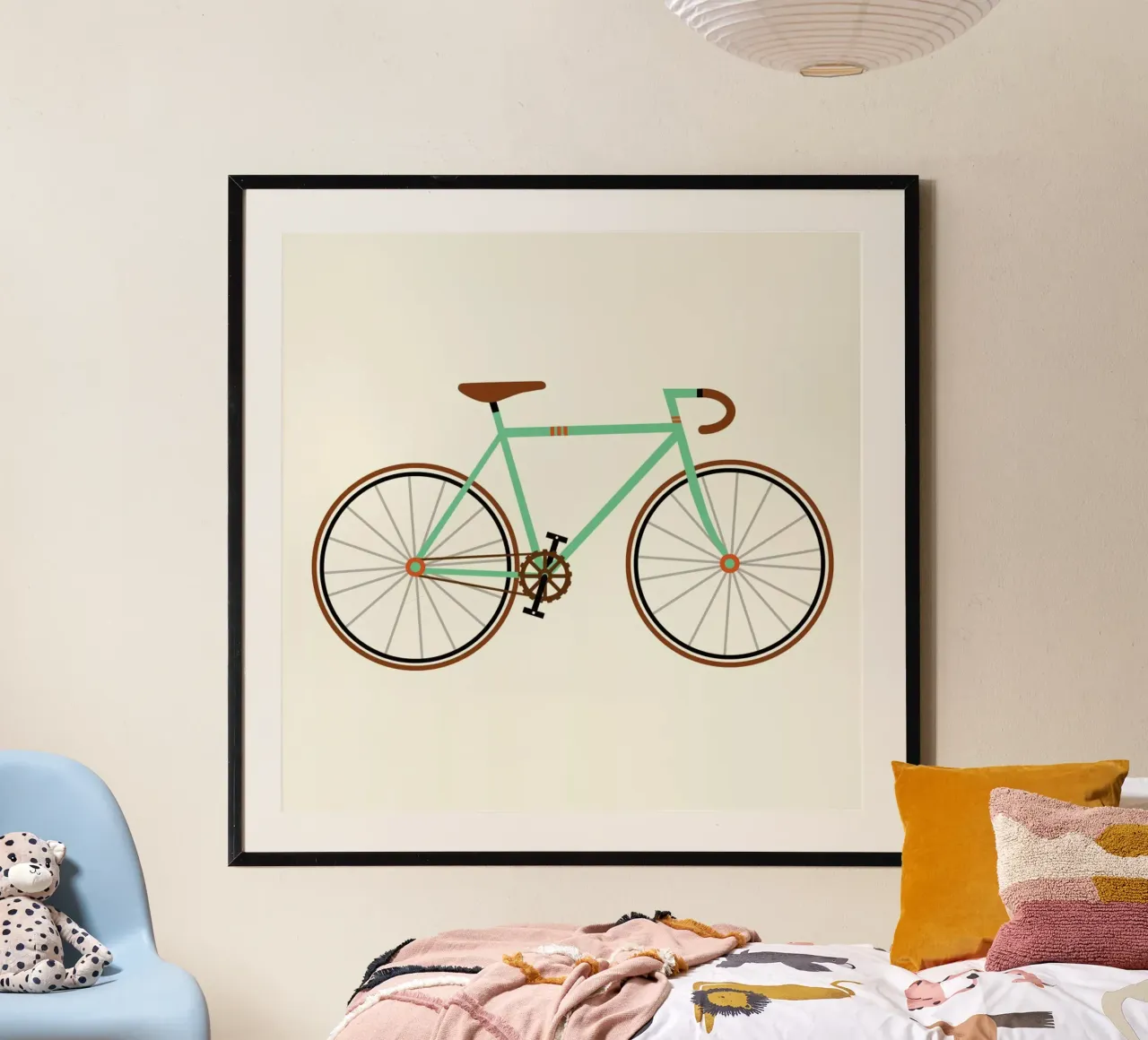 Green Fixie poster con telaio in legno da Karin Bijlsma