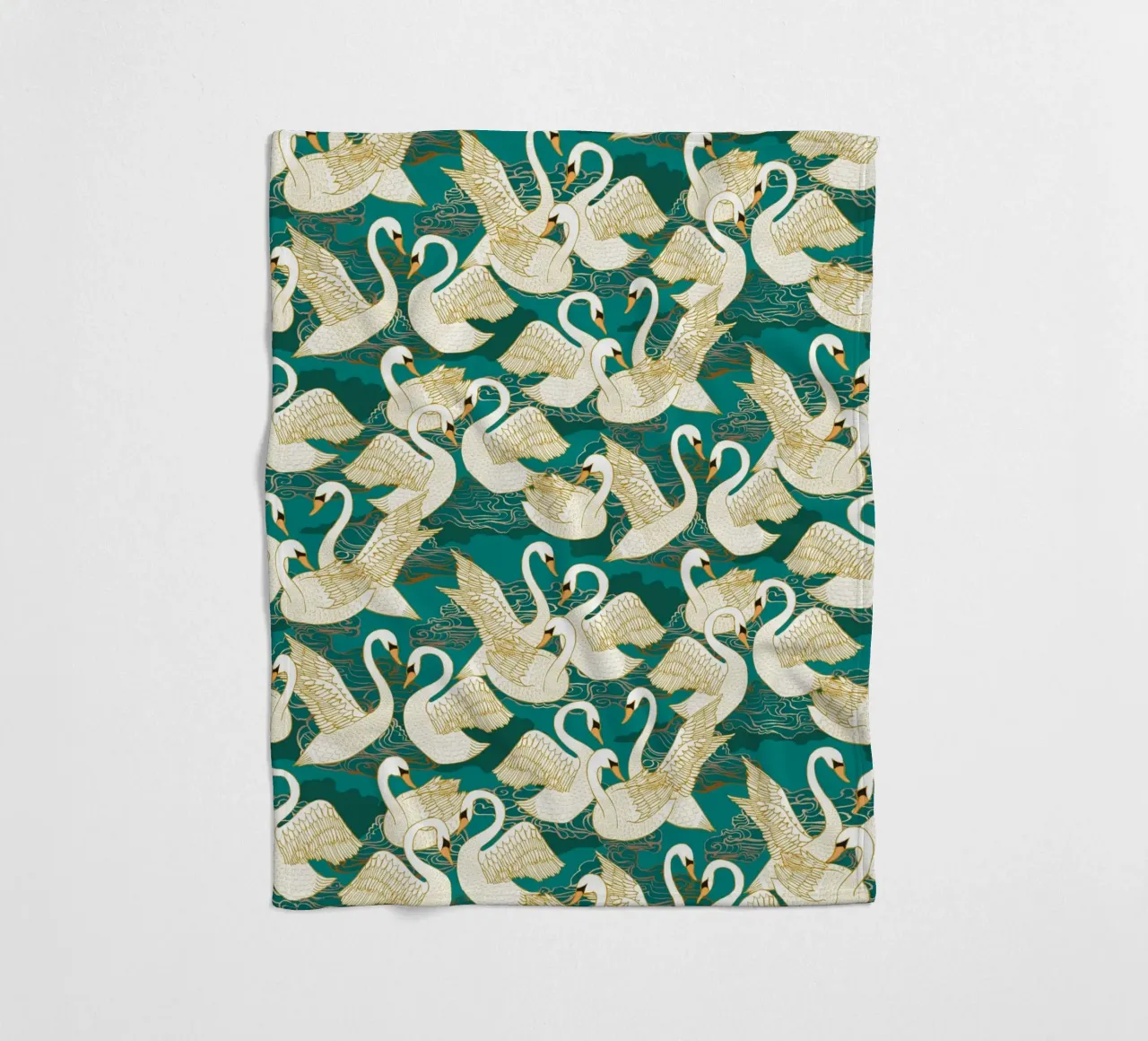 Cecilia Mok - Cigni turchesi coperta in pile da The Artcircle