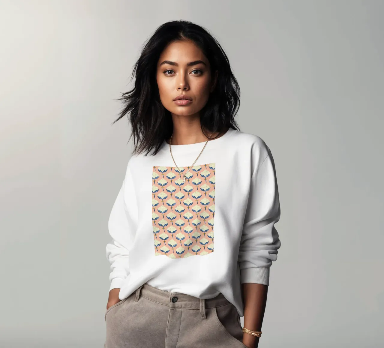 Scandinavian Flower Pattern sweatshirt by Karin Bijlsma