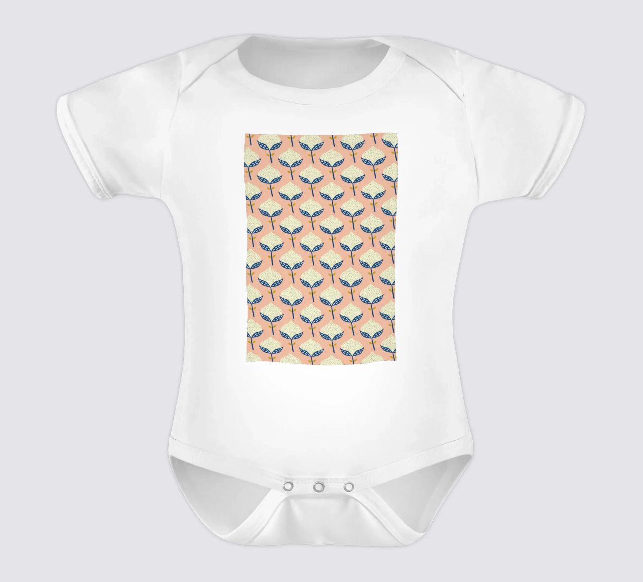Scandinavian Flower Pattern body neonato maniche corte da Karin Bijlsma
