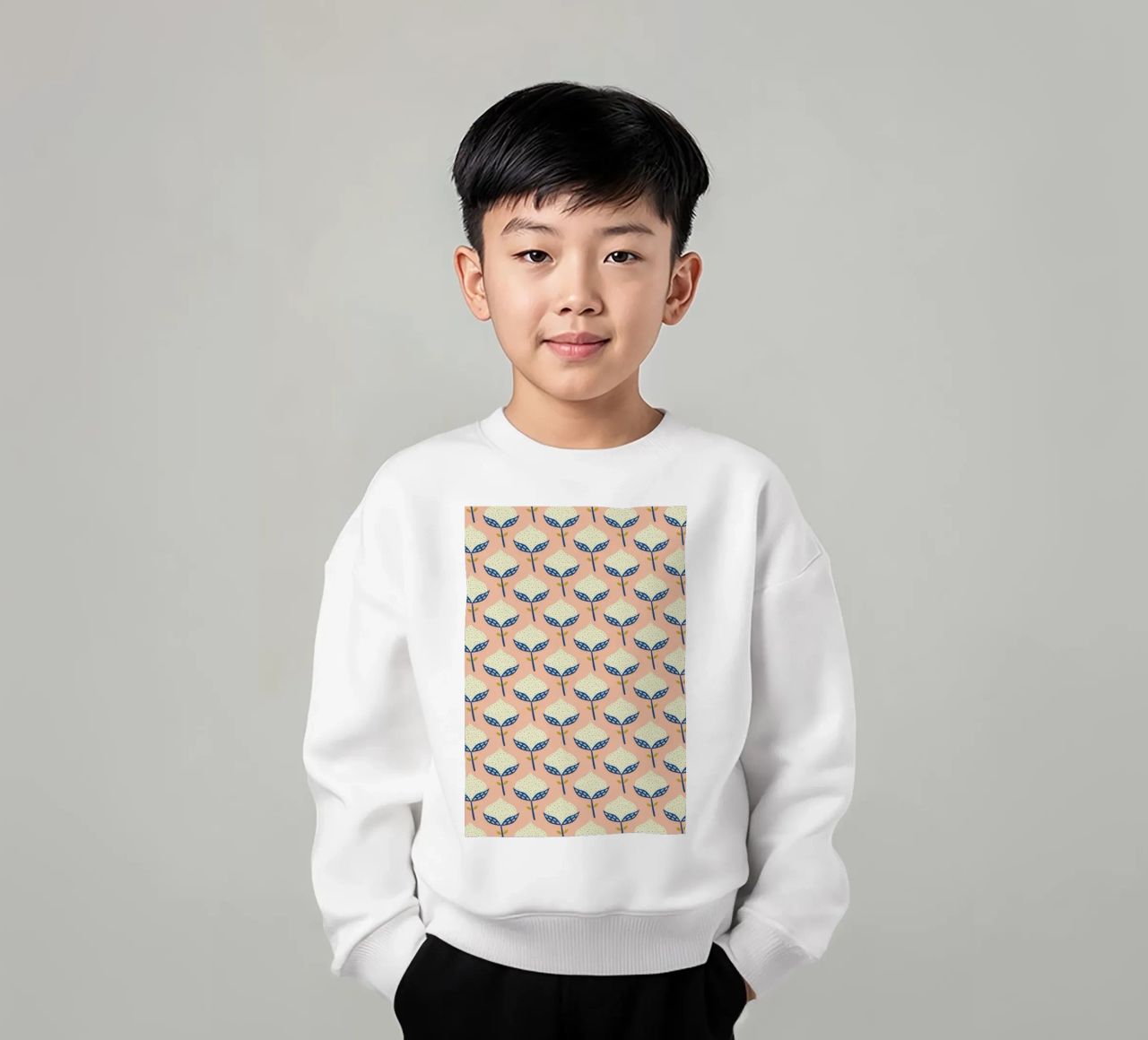 Scandinavian Flower Pattern felpa bambino da Karin Bijlsma