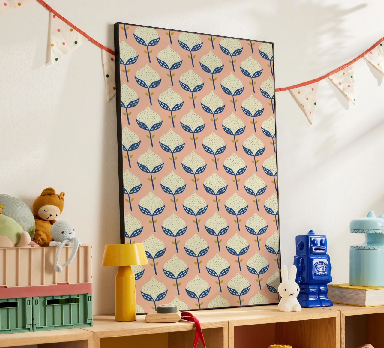 Scandinavian Flower Pattern alluminio dibond da Karin Bijlsma