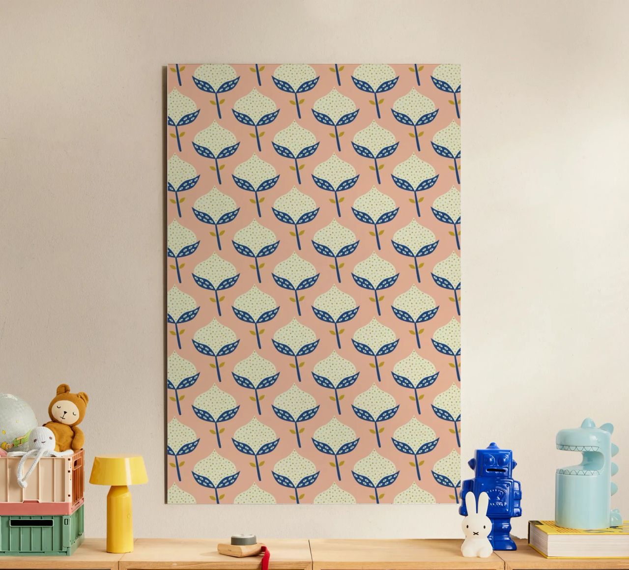 Scandinavian Flower Pattern alluminio dibond da Karin Bijlsma