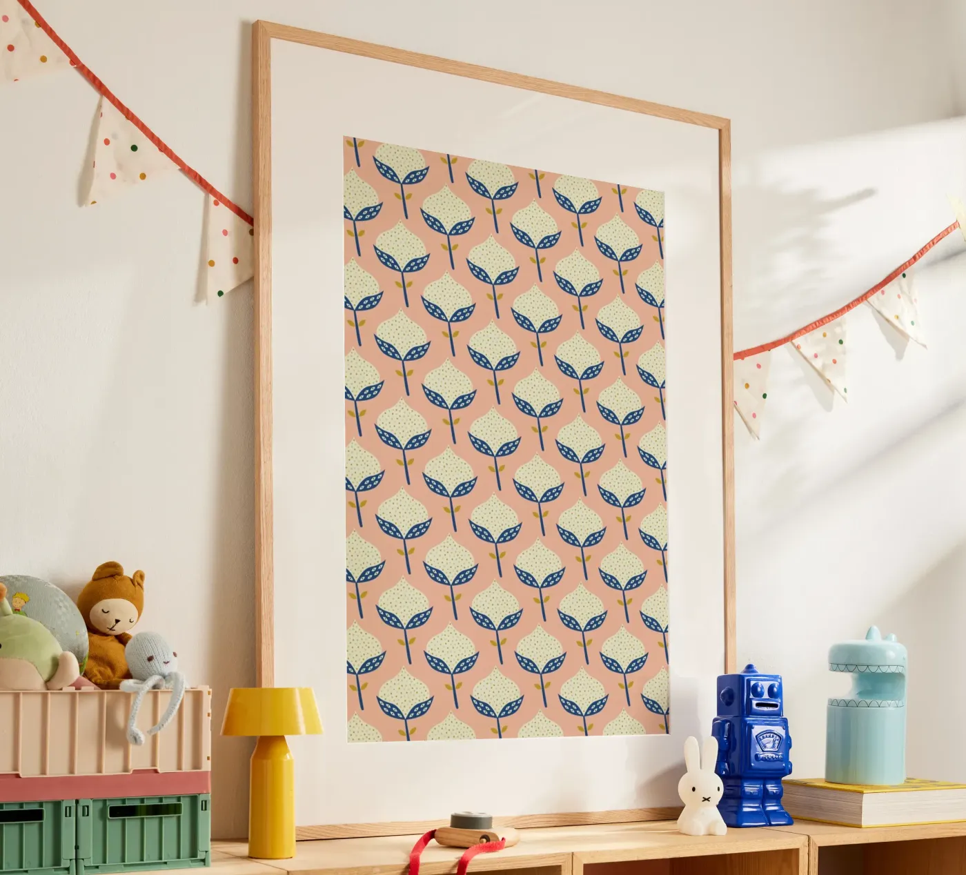 Scandinavian Flower Pattern poster da Karin Bijlsma