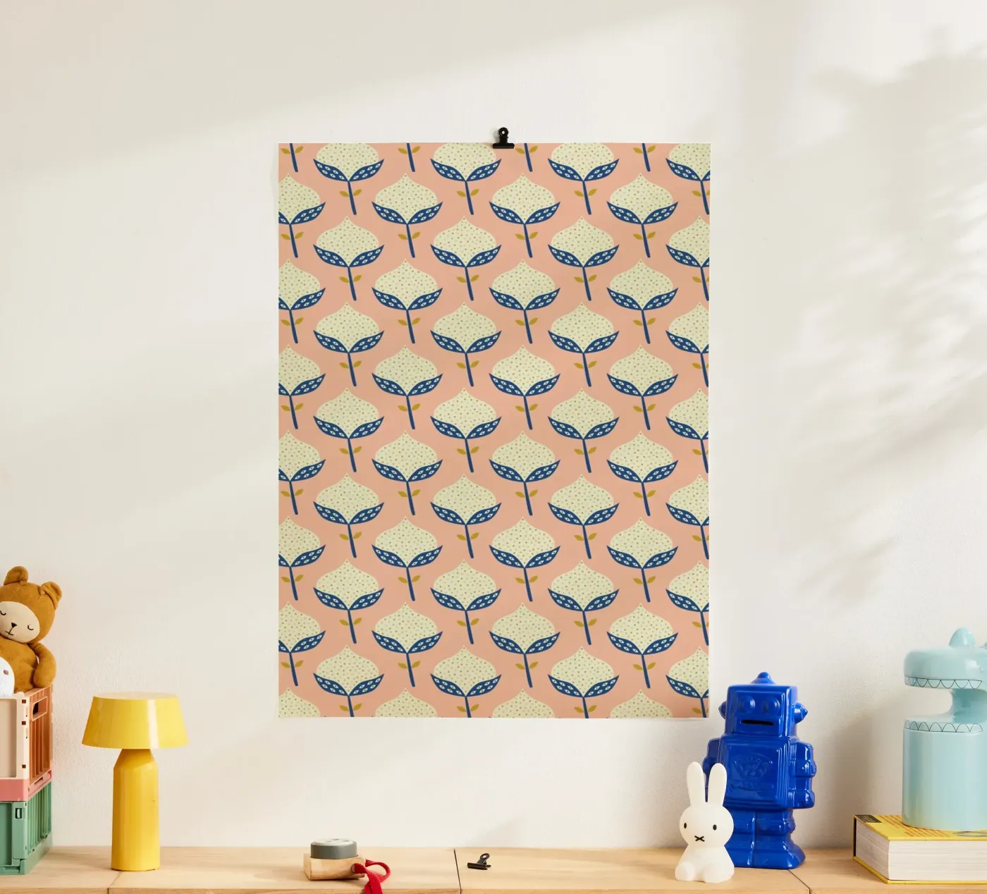 Scandinavian Flower Pattern poster da Karin Bijlsma