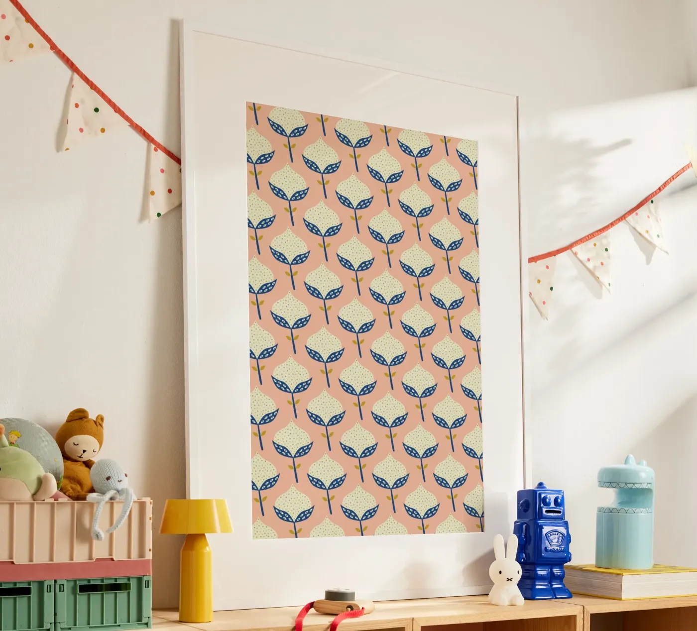 Scandinavian Flower Pattern poster da Karin Bijlsma