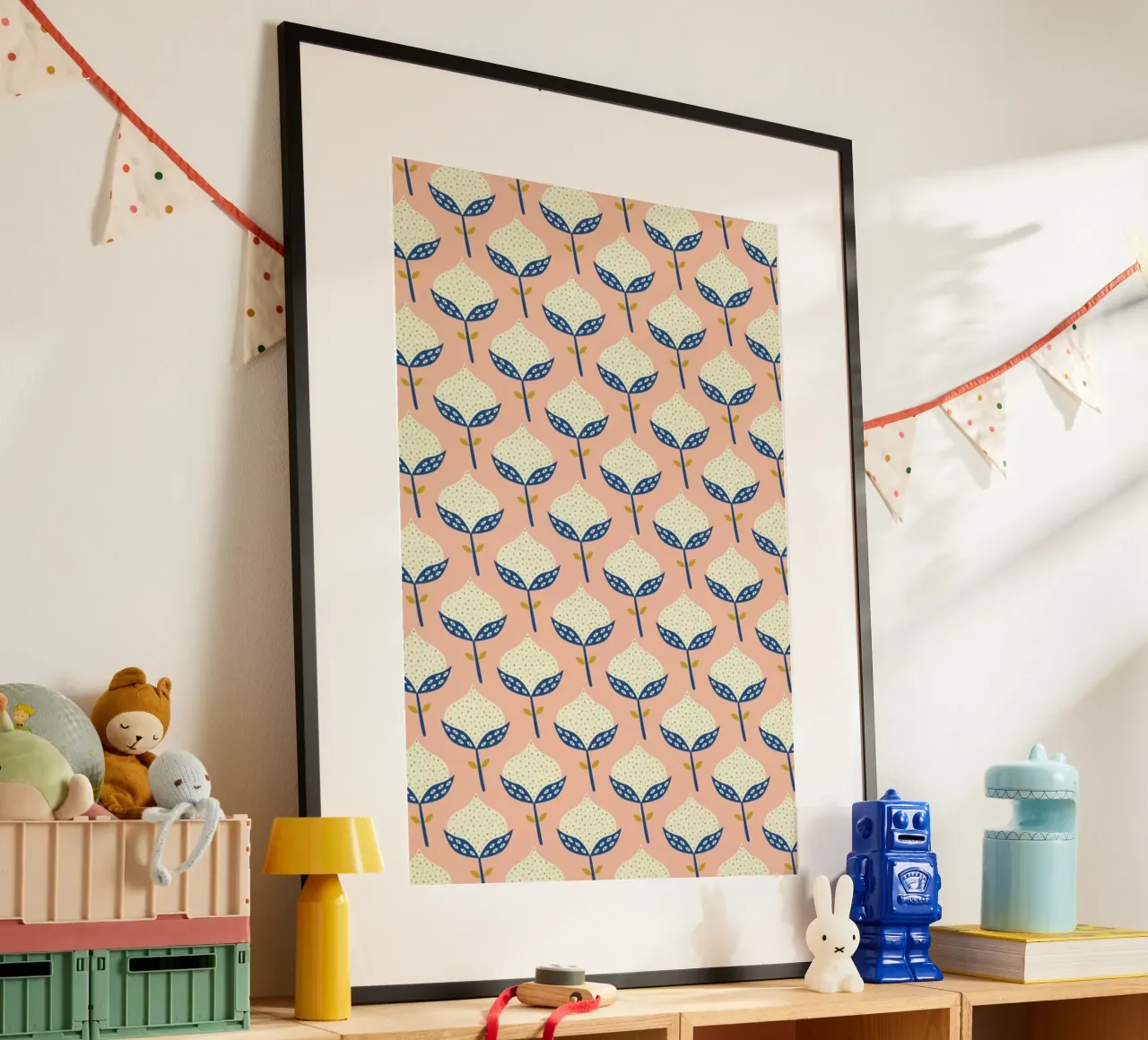 Scandinavian Flower Pattern poster da Karin Bijlsma