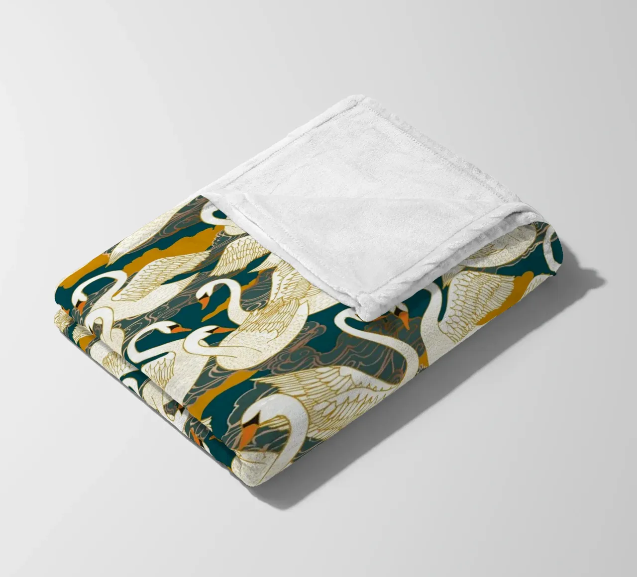 Cecilia Mok - Cigni blu oro coperta in pile da The Artcircle