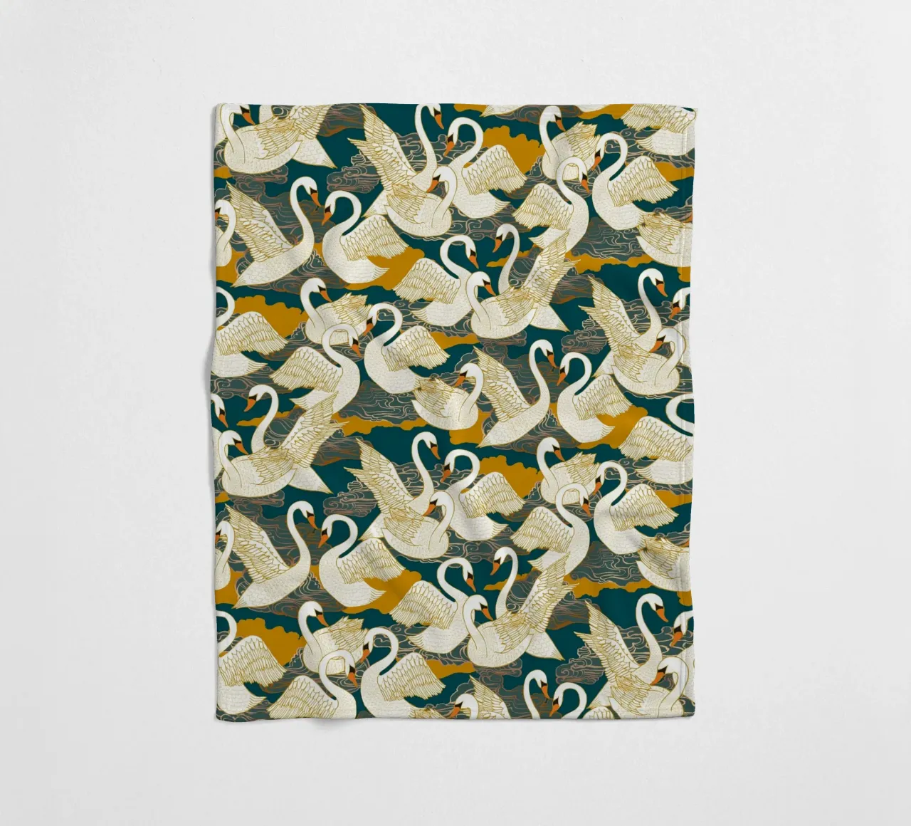 Cecilia Mok - Cigni blu oro coperta in pile da The Artcircle