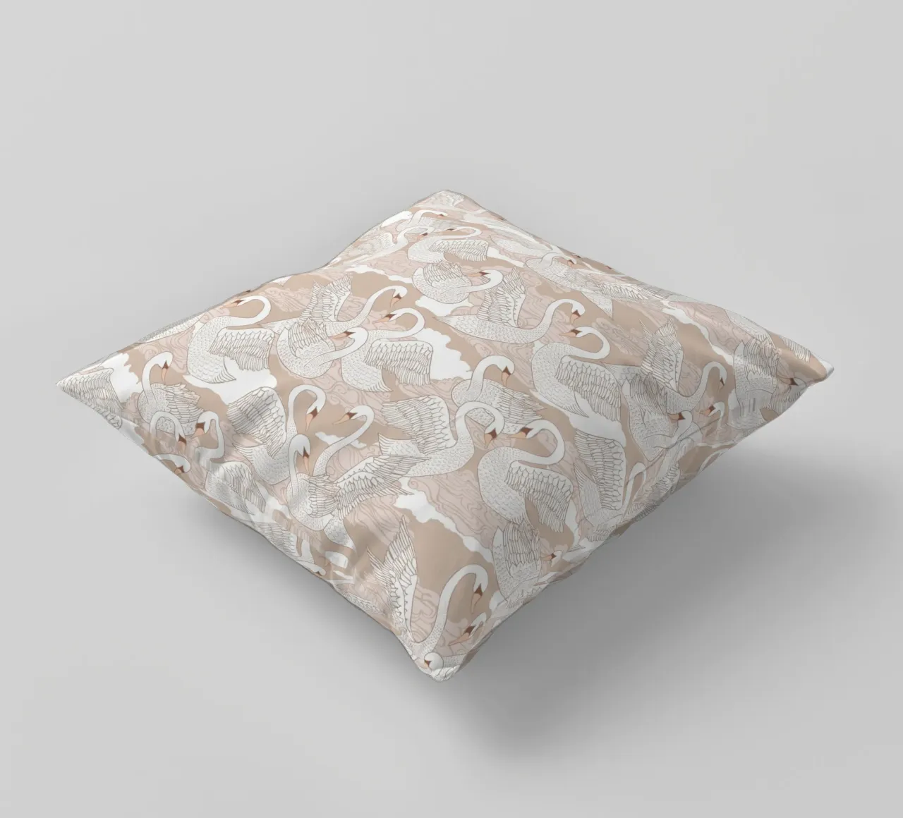 Cecilia Mok - Cigni di cotone cuscino da The Artcircle