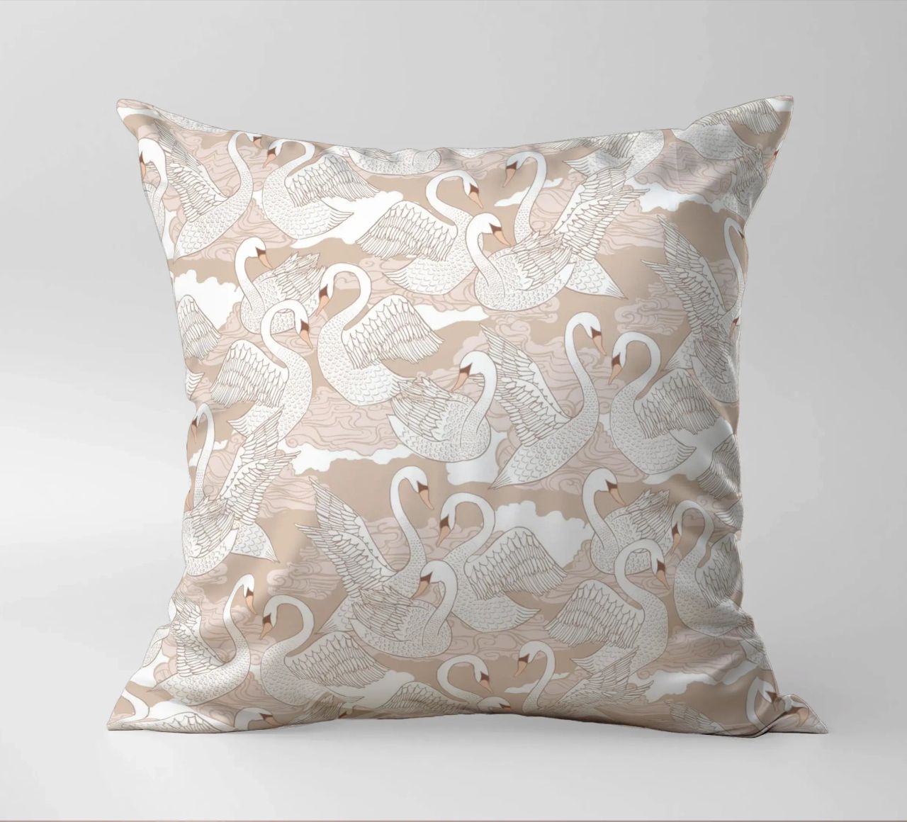 Cecilia Mok - Cigni di cotone cuscino da The Artcircle
