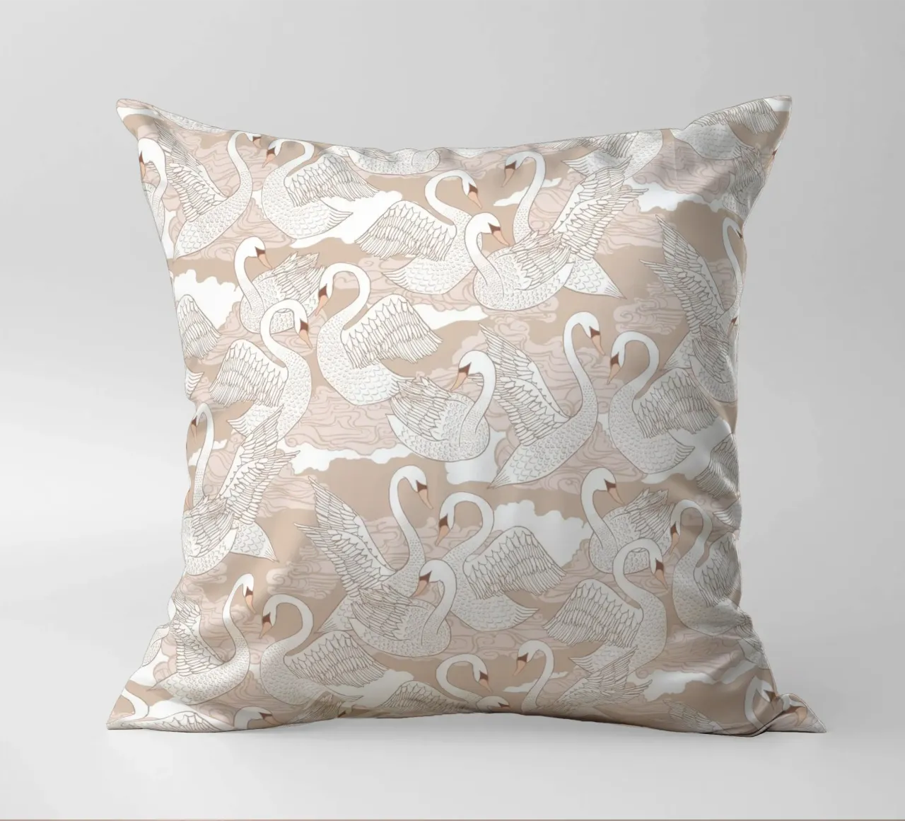 Cecilia Mok - Cigni di cotone cuscino da The Artcircle